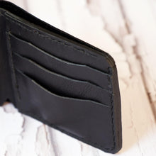 Load image into Gallery viewer, Bi Fold wallet black inside card slots
