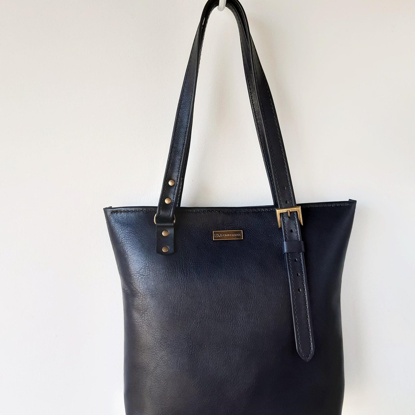 Classic Black Leather Shopper