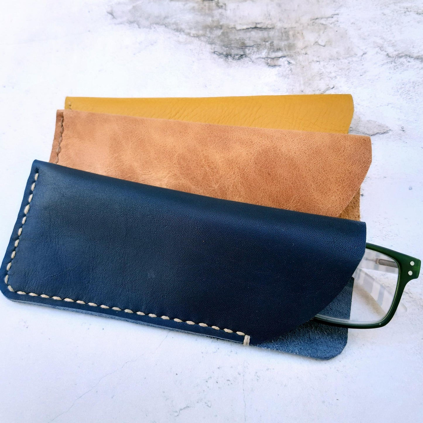 Handcrafted Leather Glasses Sleeves various colours