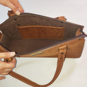 Rust leather Milla Bag inner view