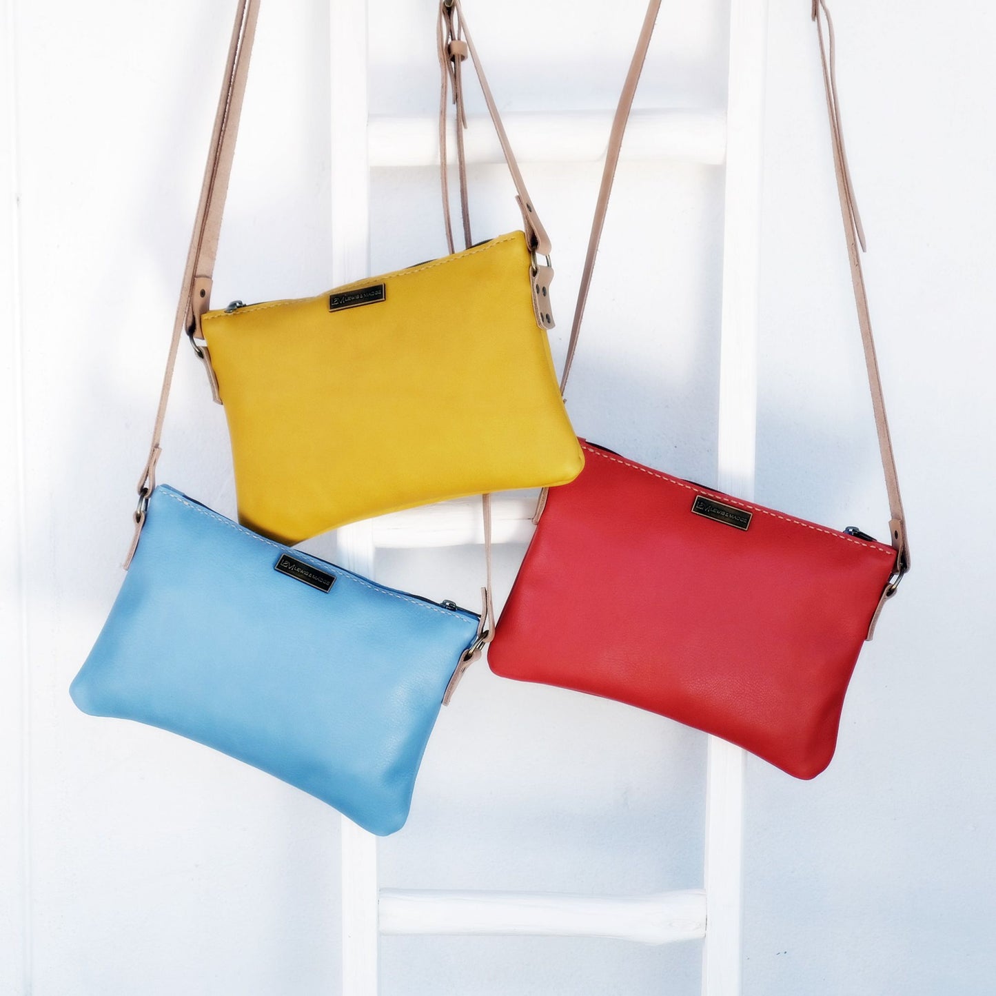 Leather casual sling bags various colours