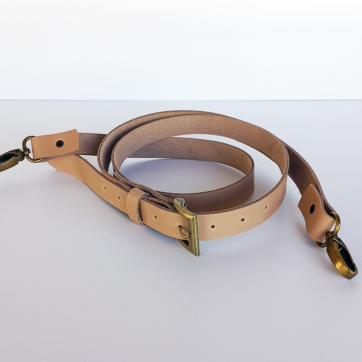 Natural Veg tan Bag Strap/Sling with Hooks