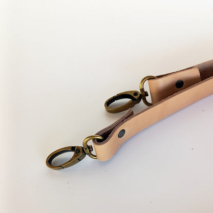 Natural Veg tan Bag Strap/Sling with Hooks