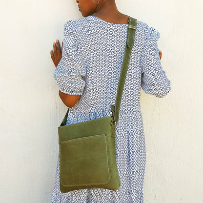The Cross-Over Satchel - Moss Green