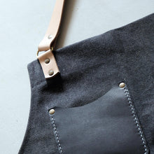 Load image into Gallery viewer, Handmade Washed canvas and leather aprons
