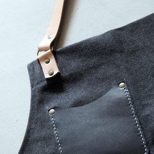 Handmade Washed canvas and leather aprons