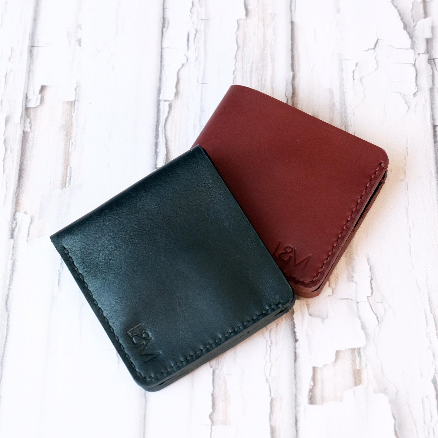Bi Fold Wallets Black and Russet