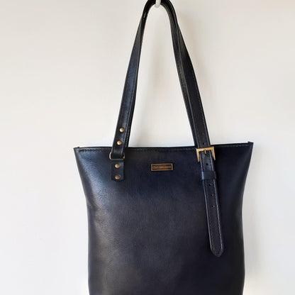 Classic Black Leather Shopper 