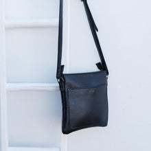 Load image into Gallery viewer, Cross over black leather satchel
