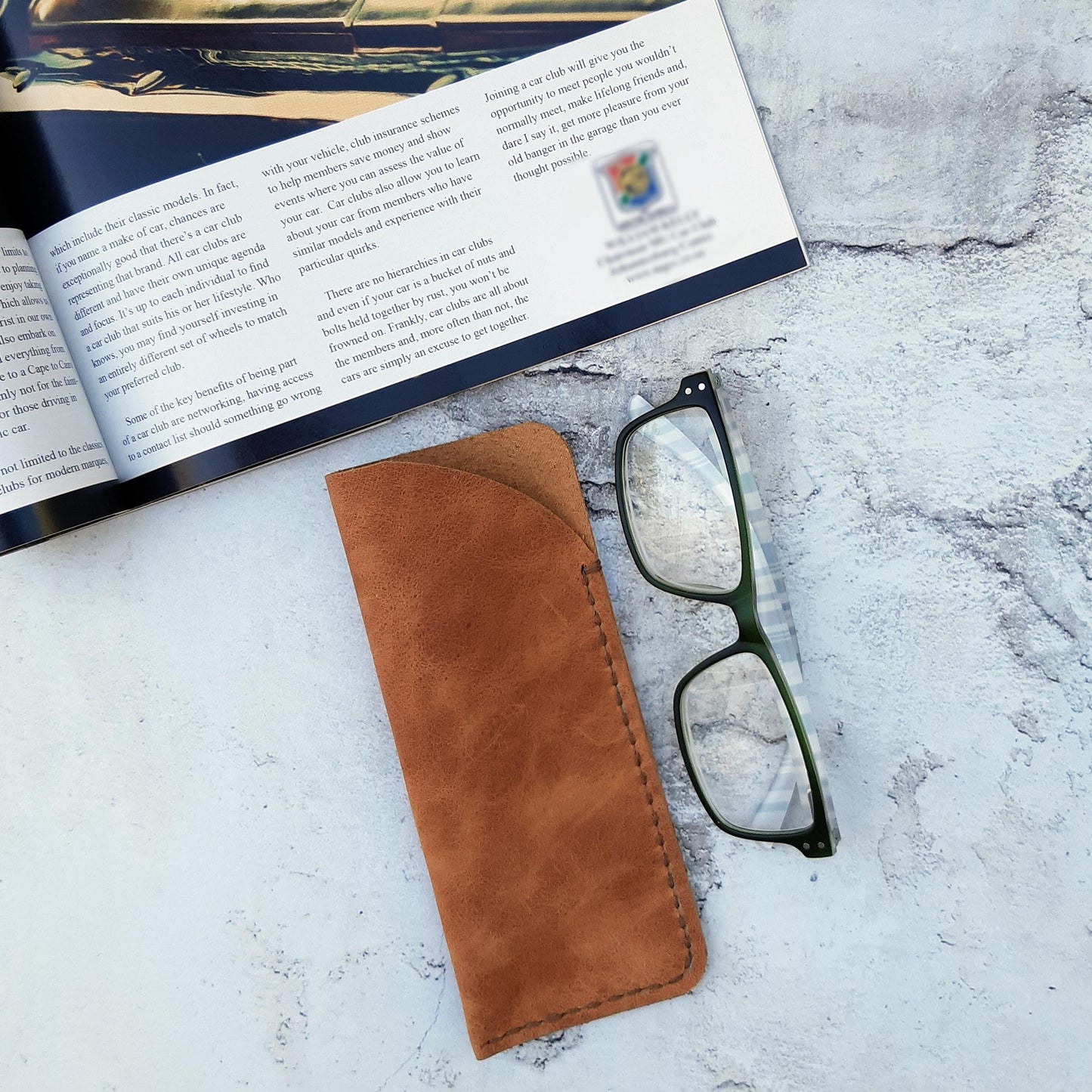 Tan Leather Glasses Sleeves