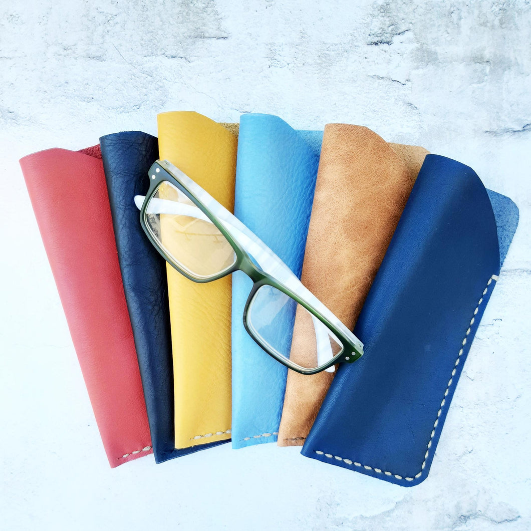 Handcrafted Leather Glasses Sleeves various colours