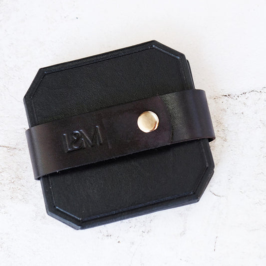 Black Leather Handcrafted Coaster