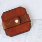 Tan Leather Coaster Set