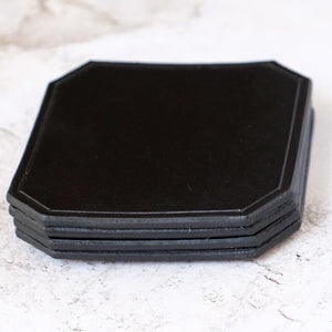Black Leather Coaster 4 Pack