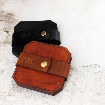 Black and Tan Leather Coasters