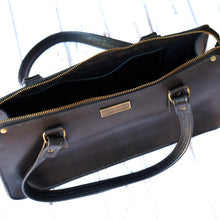 Load image into Gallery viewer, Black Bovine leather Milla Bag zip closure
